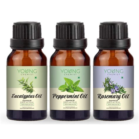 Young Chemist Eucalyptus, Peppermint & Rosemary Essential Oils | Pack ...