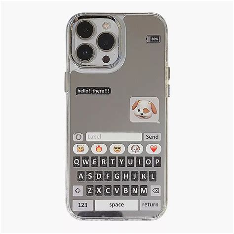 Mirror Phone Case with Chat Message Graphic Text Design Reflective ...