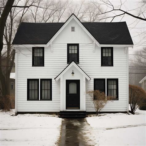 How a White House with Black Window Trim Creates a Timeless Appeal