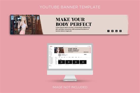 Gym and fitness woman social media youtube channel profile banner ...
