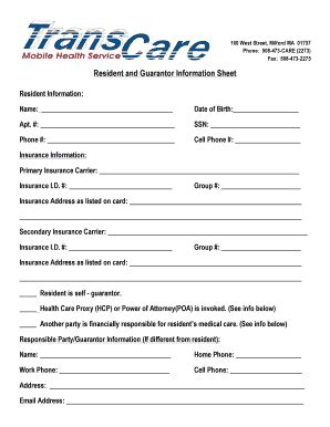 Fillable Online Resident Information Sheet 12-12.docx Fax Email Print ...