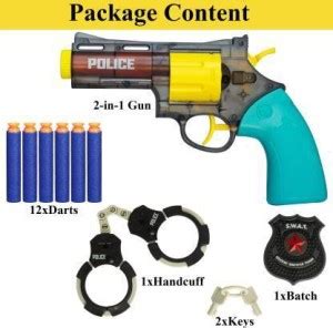Dherik Tradworld 2 in 1 Magic Blaster Police Gun with Soft Foam Dart ...
