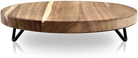 WILDMOS Decorative Round Wood Riser For Display,Pedestal Tray For Home ...