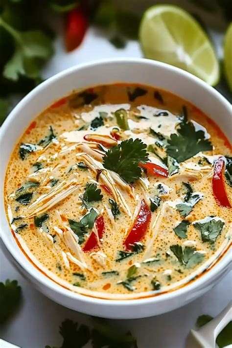 Crockpot Thai Coconut Chicken Soup - recipe maestro