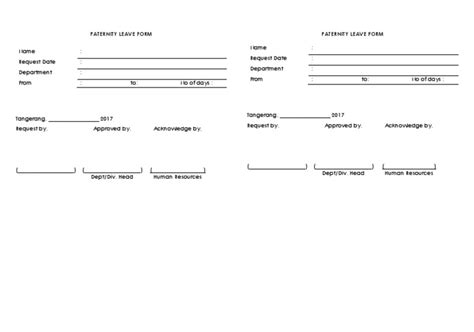 Image result for Paternity Leave Form Printable Version