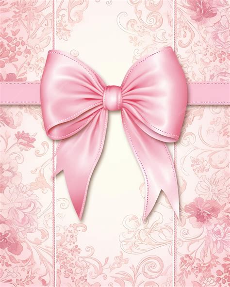 Pink and White Paper with Bow Invitation Cards | Premium AI-generated image