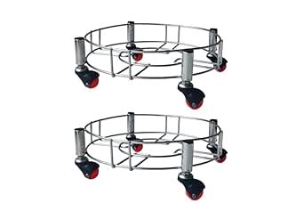 Rincy 2 Pic Heavy Red Wheel Stainless Steel LPG Cylinder Trolley with 4 ...