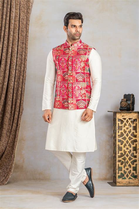 Pink jacquard bundi – raaya.in