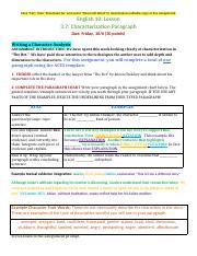 Image result for Characterization Paragraph Examples
