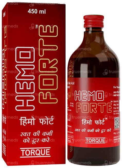 Hemo Forte Syrup 450 Ml - Uses, Side Effects, Dosage, Price | Truemeds
