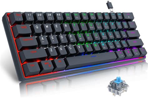Amazon.com: Newmen GM611 Mechanical Keyboard,LED Rainbow Backlit Gaming ...