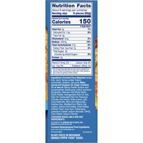 Garlic Breadsticks Nutrition at Sandra Karcher blog