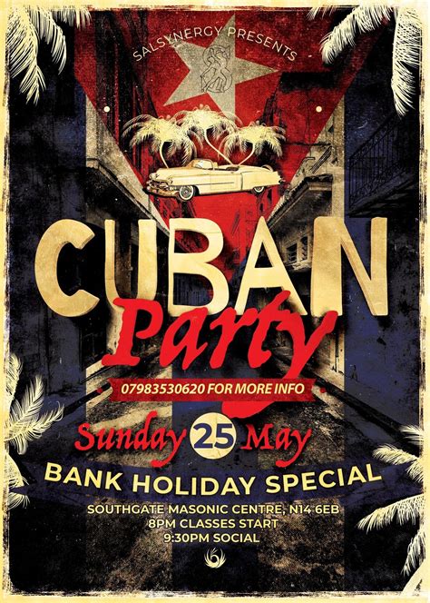 Bank Holiday Salsa Party - Southgate N14, Southgate Masonic Center ...