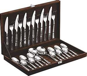 Steel edge Stainless Steel Spoons and Forks Cutlery Set in Gift Box ...