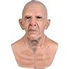 Buy Bald Old Man Mask for Adult,Realistic Grandpa Halloween Mask Elder ...