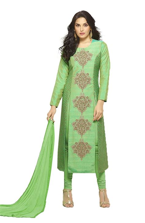 Buy Craftliva Women Salwar Suit (Green & Beige) at Amazon.in