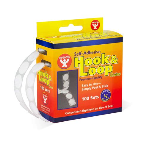 Hygloss Products Self Adhesive Coins - 100 Hook and Loop Fastener ...