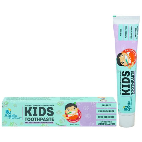 Buy Apollo Pharmacy Kids Strawberry Flavour Toothpaste, 70 gm | 19 ...