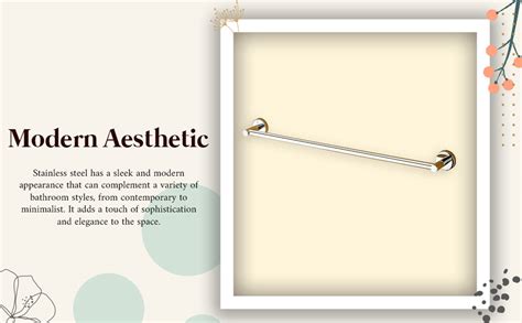 iSTAR Heavy Round Stainless Steel 24 Inch Towel Rod Towel Rack for ...