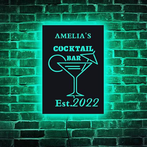 Buy rongshun Personalised Cocktail Bar Sign Light,Neon LED Bars Neon ...