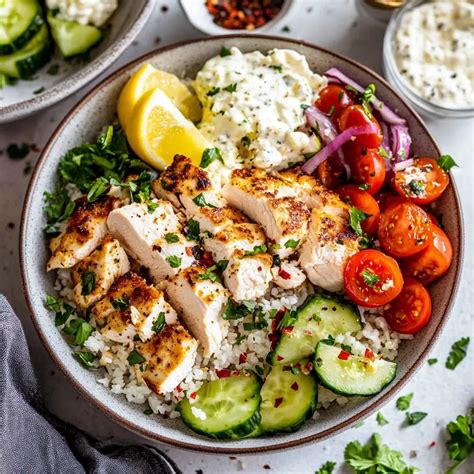 Easy Greek Chicken Bowls with Tzatziki - Recipes by Clare