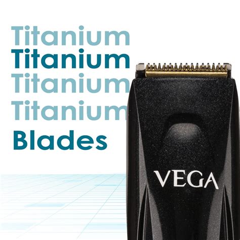 Vega P2 Beard Trimmer for Men with 160 Mins Runtime, Titanium Blades ...
