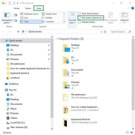 Enable Viewing of File Extensions 的图像结果