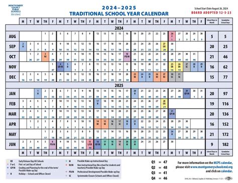 Montgomery County Schools Calendar 2024-2025 [Public School]