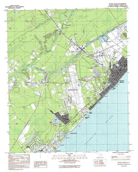 Myrtle Beach topographic map 1:24,000 scale, South Carolina