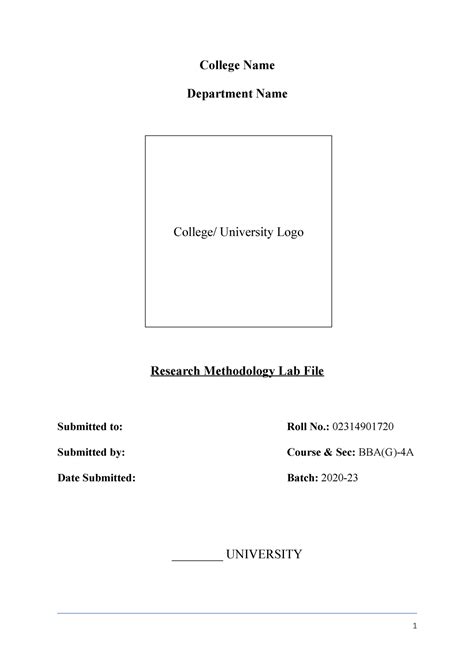Research Methodology Lab File (Prepared using SPSS) - College Name ...