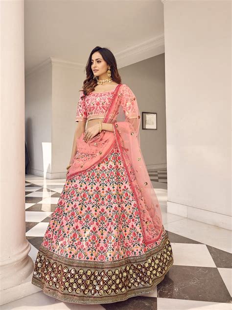 Buy Stylish Pink Art Silk Lehenga Set Online. – Odette
