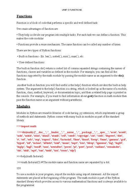 Python Functions and Modules: Concepts and Examples (CS101) - Studocu