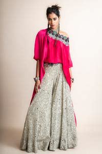 Buy White Crepe, Satin Mirrors Off-shoulder Mor Print Lehenga With Off ...