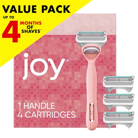 joy Razor for Women, 5 Blades, Manual Razor, Handle +4 Blade Razor ...