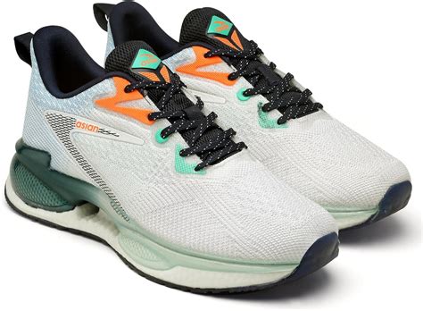 ASIAN Men's White Casual Sneaker Shoes with Mesh Upper Lightweight Lace ...