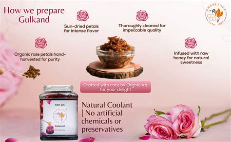 ORGBLENDZ- Gulkand Organic without Sugar 300Gm | Honey with rose petals ...