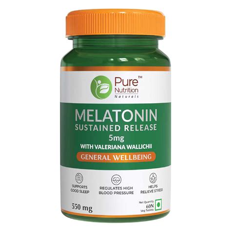 Buy Pure Nutrition Melatonin SR 5 mg, 60 Tablets | 19 Minutes Delivery ...