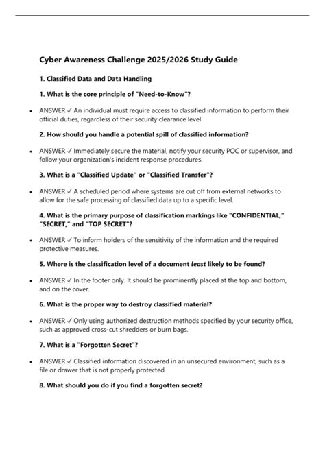 Cyber Awareness Challenge 2025/2026 Study Guide - Cyber Awareness ...