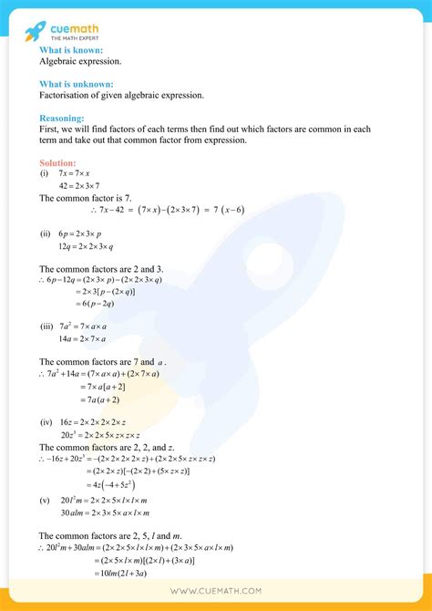 Image result for Class 8 Math Chapter 3 Factorization