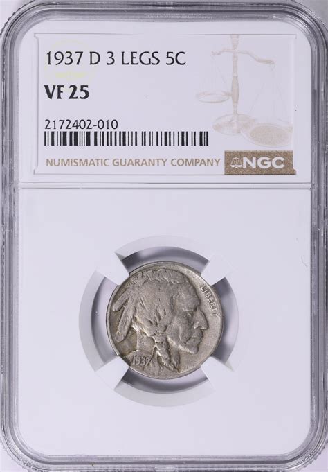 1937-D Buffalo Nickel 3 Legs NGC VF-25 (Item 1851823 ...
