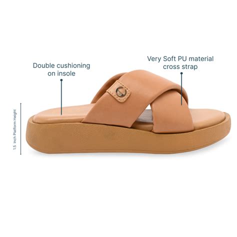 Beige Cushy Cross Strap Platform – The CAI Store