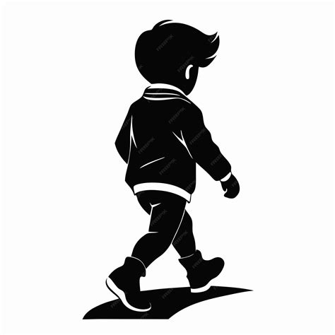 Child Striding Walking Child Symbol silhouette vector illustration ...
