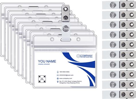Amazon.com : kioooki 50 Pcs Badge Holders with Clip Extra Thick Clear ...