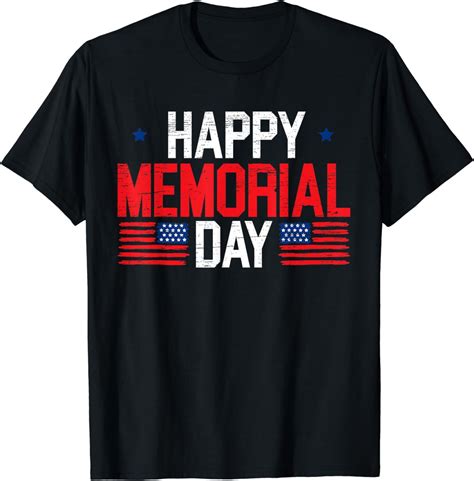 Happy Memorial Day USA Flag American Patriotic Armed Forces T-Shirt ...