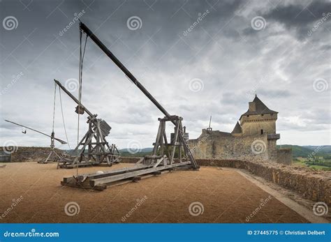 Catapults or trebuchets stock image. Image of ancient - 27445775