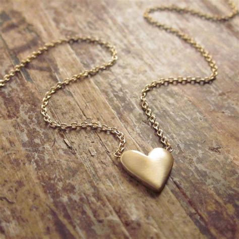 14K Gold Heart Necklace 14K Gold Necklace Valentines Day Gift - Etsy