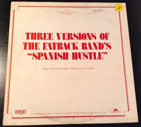 目玉 激レアプロモ U.S.12’ THE FATBACK BAND ／SPANISH HUSTLE(ディスコ)｜売買されたオークション情報 ...