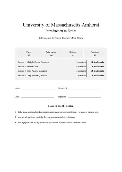 PHIL160 Introduction to Ethics UMass Amherst Practice Mock Exam 2026 ...