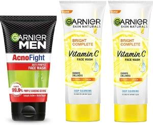 GARNIER Men Acno Fight Anti Pimple Face Wash-100g + 2PCS Vitamin C ...