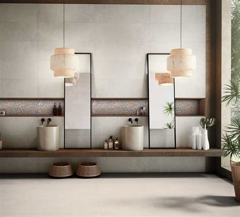 Porcelain bathroom floor tiles - Saloni